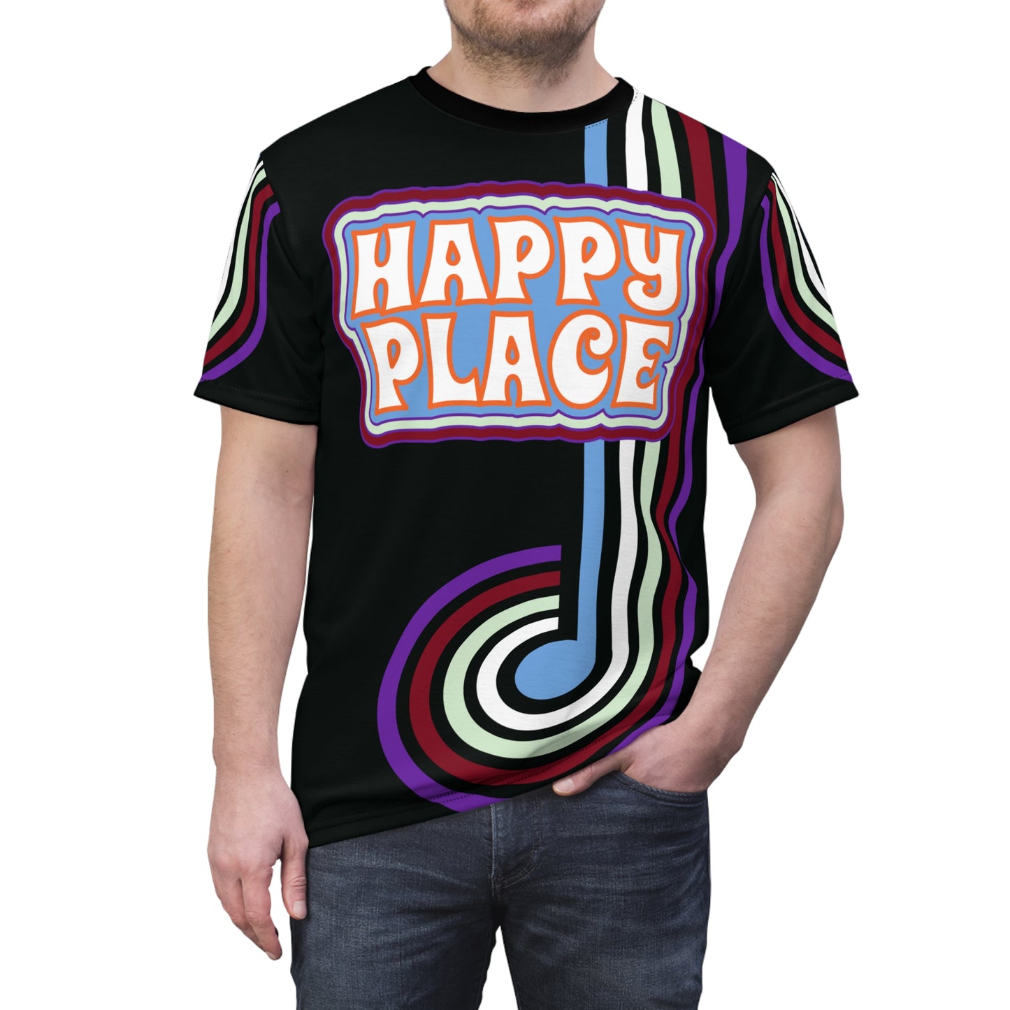 Happy Place Retro Stoner Tee - Black Edition - STS - Sky High West Chester cincinnati