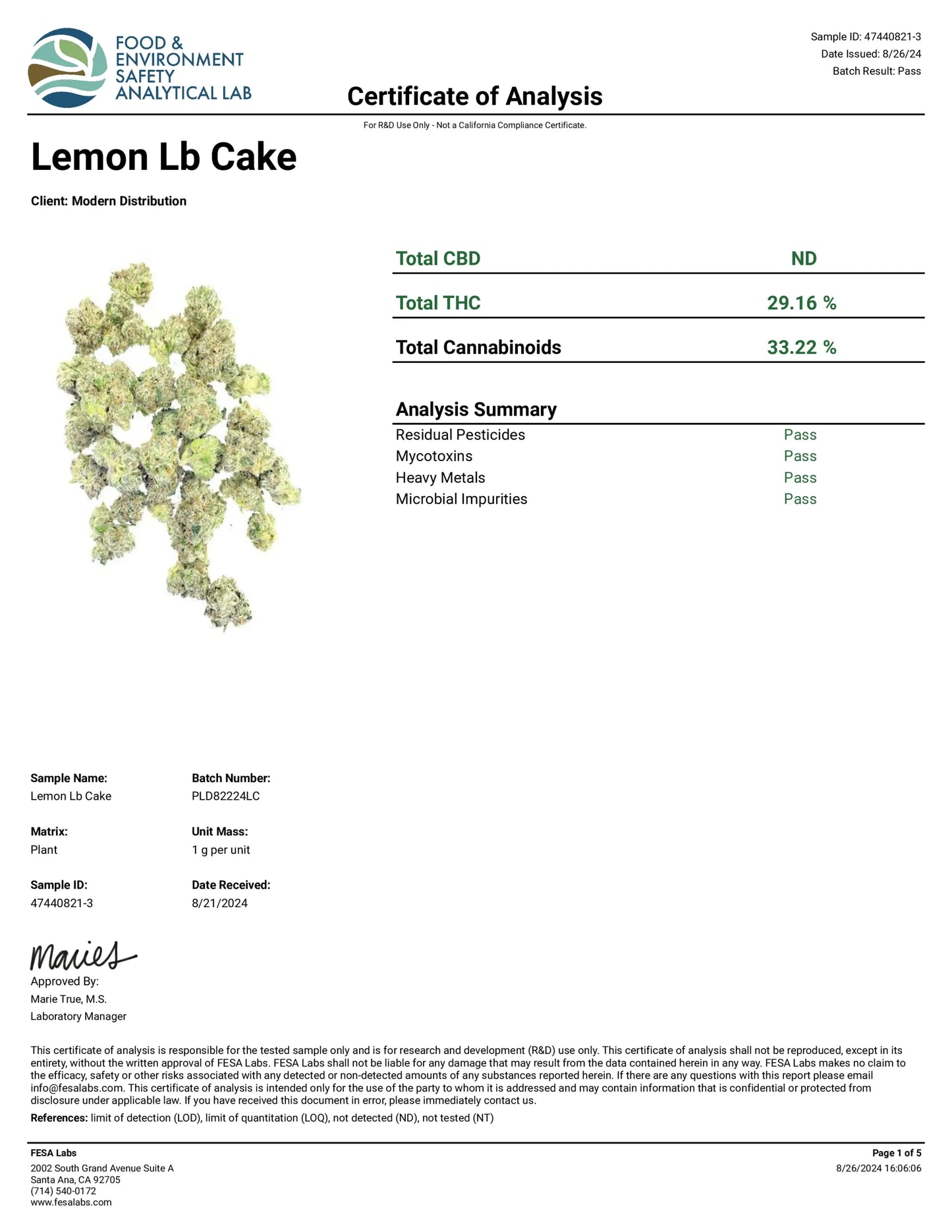 Lemon Pound Cake Boutique THCa Flower - Indica Dom Hybrid