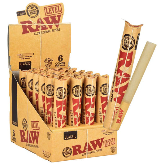 Raw Natural Unrefined 84mm Pre-Rolled Cones 6 Pack